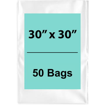 30X30 inches Clear Flat Poly Bags 1.5Mil Open Top (LDPE)
